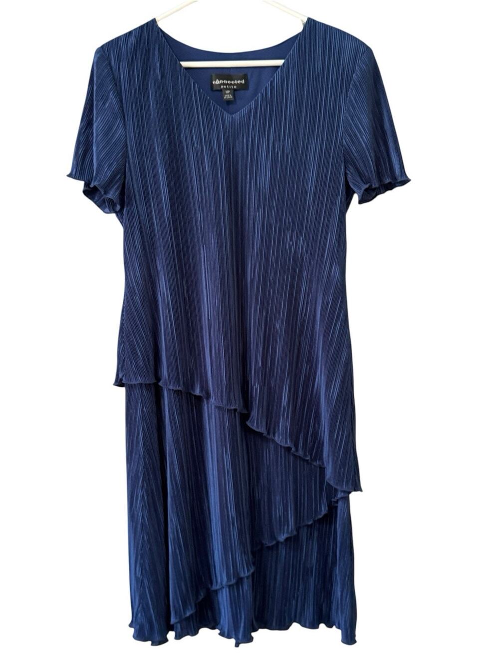 Connected Apparel Petite Women Size 12P Tiered Dress Polyester Flowing Wedding